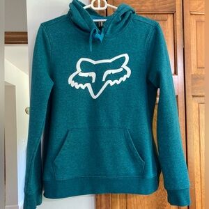 Fox Racing Teal Hooded Sweatshirt with Iconic Logo M Medium